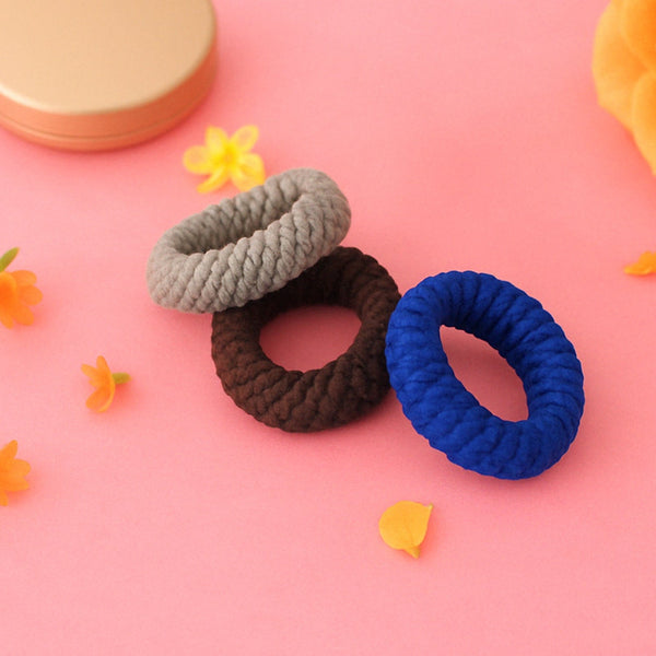 Tyre Shape Hair Rubber Bands Pack of 3 (Multicolour), Hair accessories