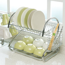 STAINLESS STEEL RECTANGLE DISH DRAINER RACK / BASKET WITH DRIP TRAY
